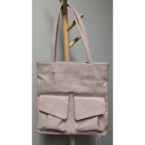 S-Q Vegan Leather Cruelty Free Pink Tote Bag- Canadian Design- New Without Tag